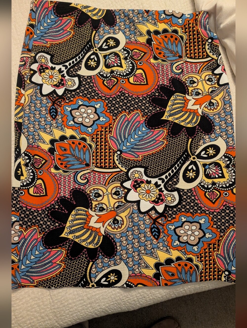 Colorful Floral Paisley Pattern Pencil Skirt